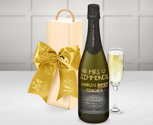 Gifts For Teachers Il Caggio Prosecco Gift Box With Engraved Personalised Bottle